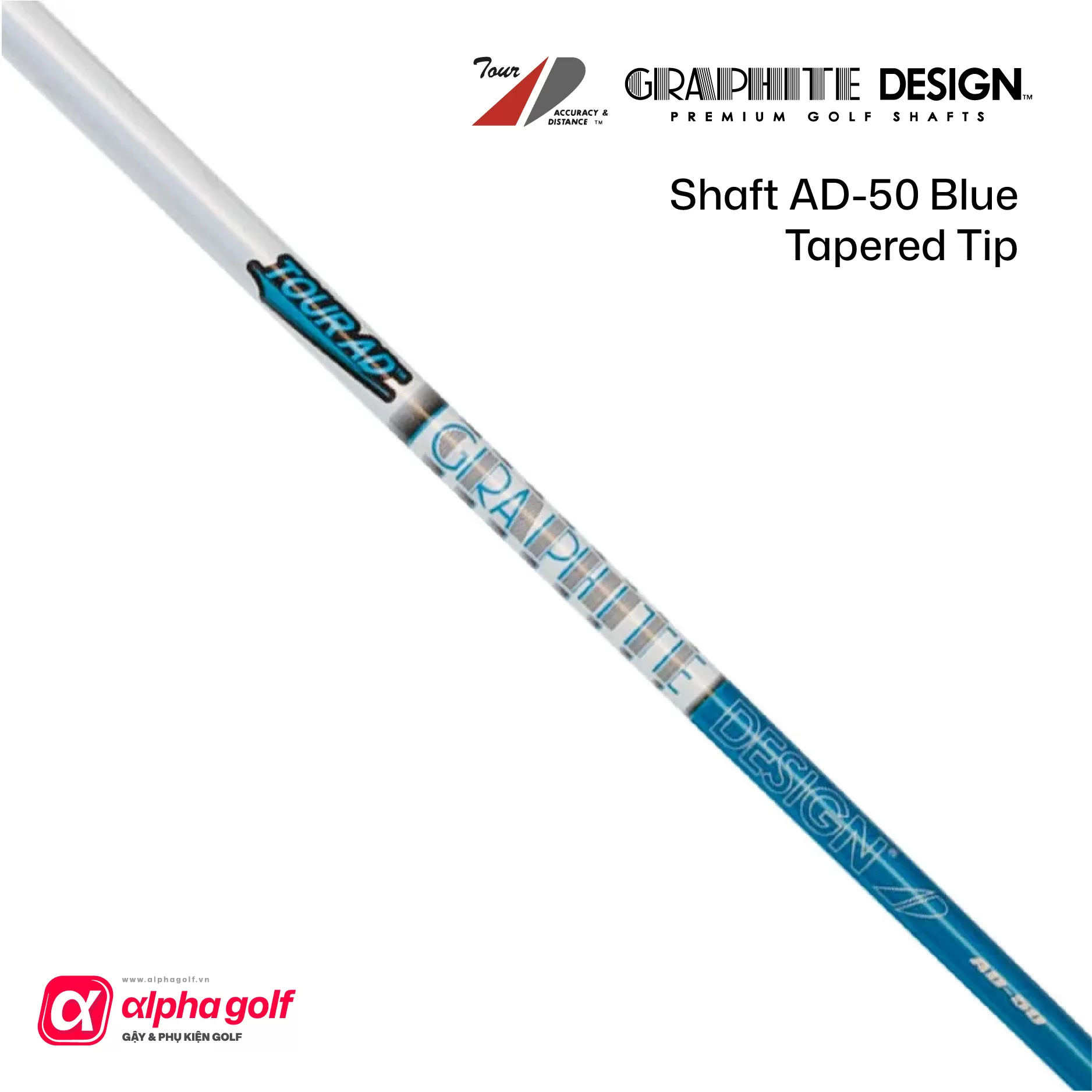 Shaft Graphite Design AD-50 Blue Tapered Tip
